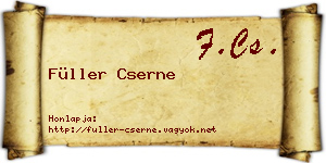 Füller Cserne névjegykártya